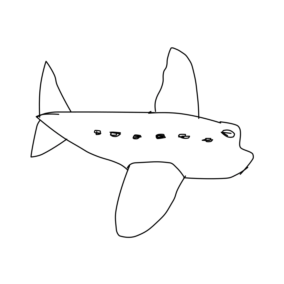 The original hand-drawn aircraft sketch