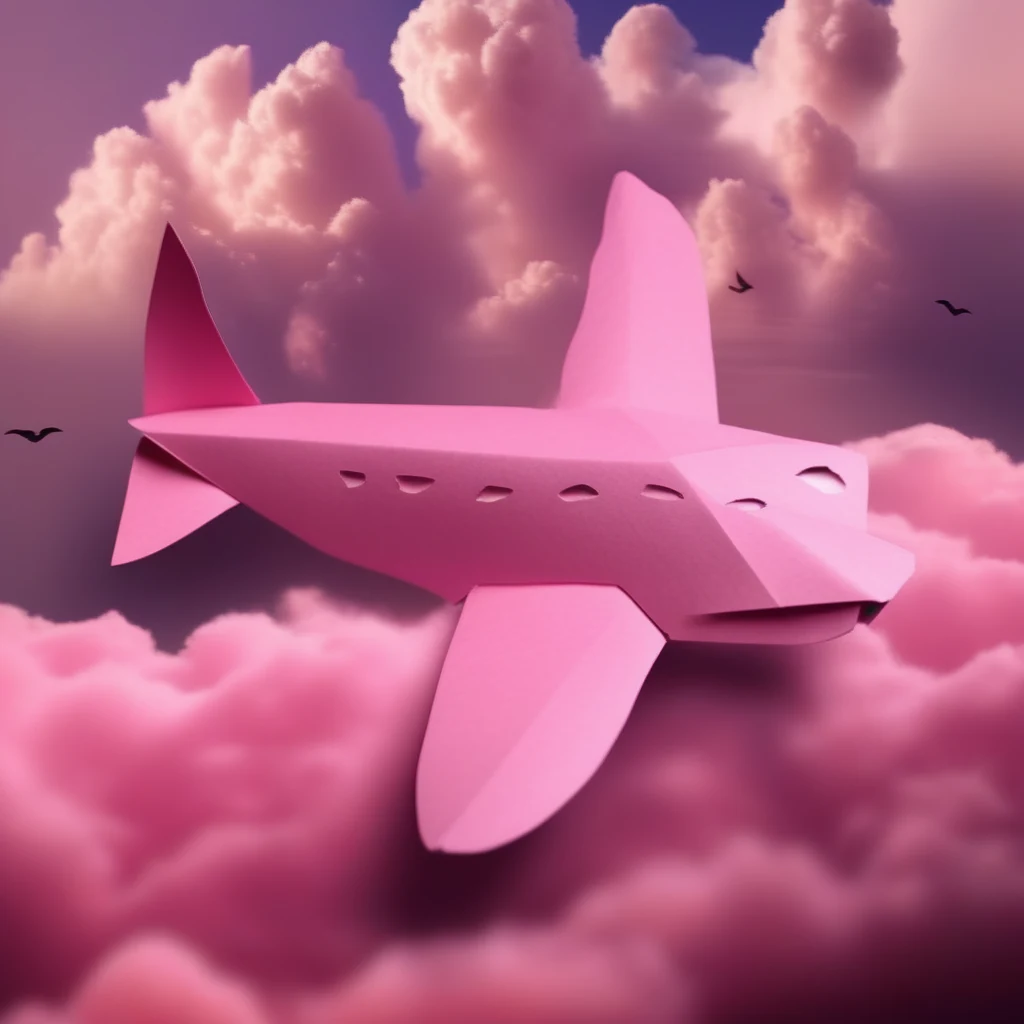Pencil2Pixel: a pink aircraft in the clouds, generated from a sketch